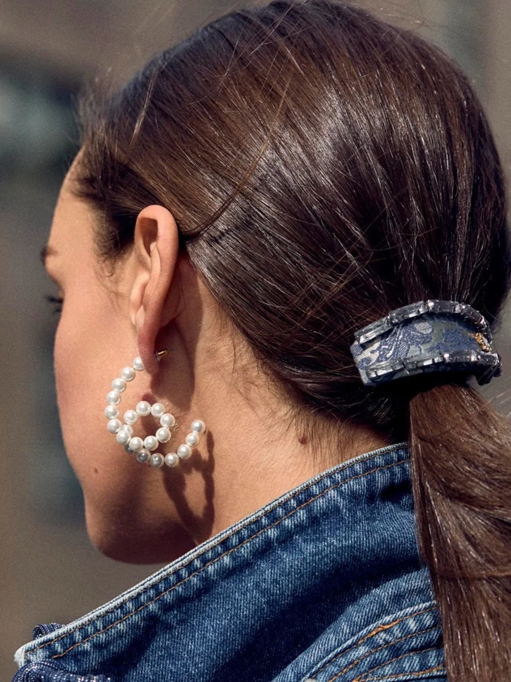 Lele Sadoughi, NWTs imperial blue Embellished Headband & matching hair tie set
